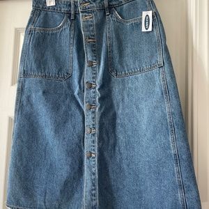 BNWT Old Navy button frayed edge A line skirt